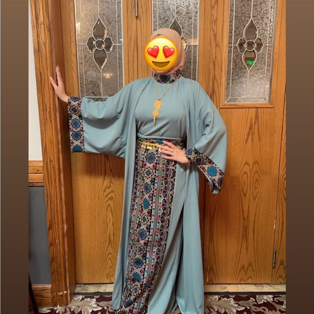 Elegant Blue Patterned Women's Dress